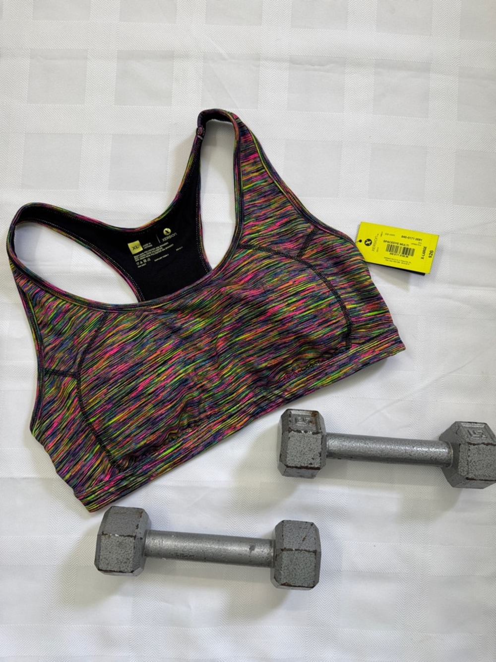 Xersion Multicolor Space-Dye Racerback Sports Bra
